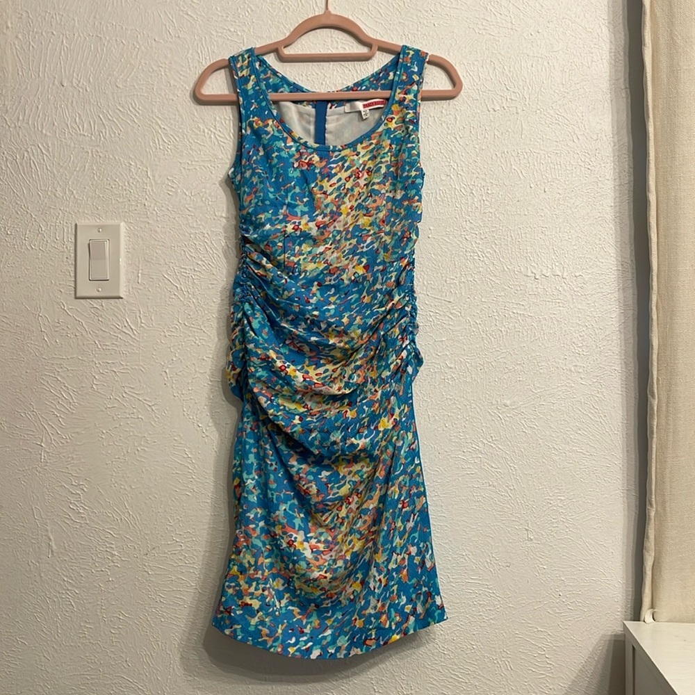 Tracy Reese Dress Blue Yellow Stretch Tank Dress Silk Lite Bright Size 0 - Picture 3 of 7